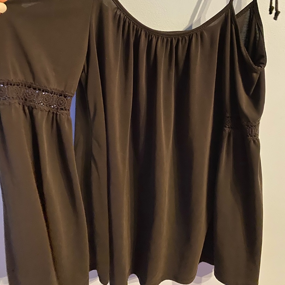 Off the shoulder black blouse